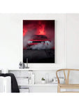 HALFLEMART 1 Piece Red Car Canvas Print Wall Art, American Muscle Sports Car WallArt Painting, Car Art Poster, Racing Gift, Canvas Art, Wall Decorate -Frameless - MapleCo