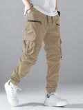 Manfinity Men's Loose-Fit Cargo Pants With Flap Pockets, Side Drawstrings - MapleCo