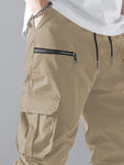 Manfinity Men's Loose-Fit Cargo Pants With Flap Pockets, Side Drawstrings - MapleCo