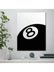 HALFLEMART 1pc/set, Billiards Club - Black And White Number 8 Ball PosterCreativedea Art PosterWall Art,Wall Decor, Canvas Art, Wall Art Living RoomPosters Bedroom Painting No Framed.