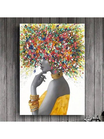 1pc, Wall Art Black Art Paintings For Wall  Graffiti Canvas Wall Art For Living Room Bedroom Office Decor  Colorful Black African Woman Canvas Wall Art Artwork Home Decor For Bedroom Living Room Bathroom No Framed - MapleCo