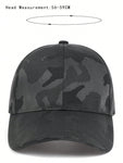 1pc Men's Black Camouflage Baseball Cap, Outdoor Adjustable Sunshade Leisure Hat For Spring And Autumn Travel, Beach Party Casual