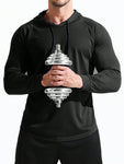 Quick-Drying Long Sleeved Hooded Men's Sports Shirt - Lightweight And Breathable T-Shirt For Outdoor Activities, Gym, And Running Marathon Gym Clothes Men - MapleCo