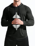 Quick-Drying Long Sleeved Hooded Men's Sports Shirt - Lightweight And Breathable T-Shirt For Outdoor Activities, Gym, And Running Marathon Gym Clothes Men - MapleCo