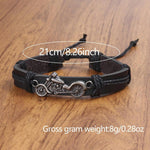 1pc Pu Leather Retro Motorcycle Style Fashionable Punk Bracelet, A Gift For Him