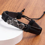 1pc Pu Leather Retro Motorcycle Style Fashionable Punk Bracelet, A Gift For Him