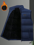 Manfinity Homme Loose Fit Men's Letter Patched Thermal Lined Puffer Vest Coat