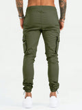 Manfinity EMRG Men's Loose Fit Cargo Pants With Letter Print And Flap Pockets - MapleCo