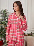 1 Set Ladies' Plaid Home Wear Suit