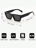 1pc Men Black Plastics Square Trendy Frame Fashion Glasses For Outdoor Travel Daily School Accessories Casual Shades Accessories