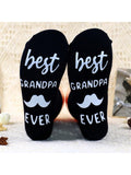 1pair Men's Socks With Letter This Guy Has An Awesome Wife, Fun Mid-calf Anti-slip Socks For Husband Gift