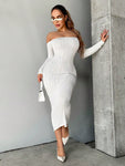 SHEIN Foxxy Off Shoulder Backless Bodycon Dress