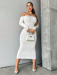 SHEIN Foxxy Off Shoulder Backless Bodycon Dress