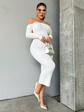 SHEIN Foxxy Off Shoulder Backless Bodycon Dress