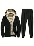 Men Zip Up Thermal Lined Hoodie