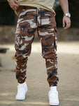 Manfinity Homme Men Camo Print Flap Pocket Cargo Pants - MapleCo