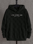 Manfinity Modomio Men Letter Embroidery Hooded Fashion Long Sleeve Going Out Teddy Sweatshirt, Friends