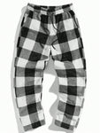 Manfinity ModaGents Men's Checkered Knit Casual Straight Sweatpants