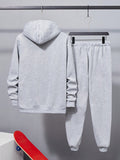 Manfinity Dauomo Men's Drawstring Hoodie And Sweatpants Two Piece Set