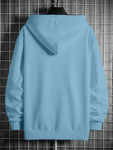 Manfinity Homme Men's Hooded Sweatshirt With Letter Print And Drawstring