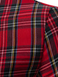 Manfinity Homme Men's Simple Red Black Plaid Long Sleeve Shirt, Button Up Graphic Casual Shirt For Party