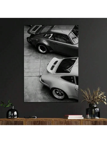 HALFLEMART 1pc Vintage Sports Car Canvas Wall Art for Home Decor, Black andWhite Minimalistic Sportscar Poster Canvas Prints, Car Lover Gift, ClassicVehicle Wall Decor for Living Room Bedroom Kitchen Office Cafe Decor.No Frame - MapleCo