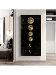 HALFLEMART 1/3/5pcs Eclipse Of The Moon Canvas Poster, Minimalist Art PaintingUniverse Wall Picture Long Banner Print Living Room BedroomDecoration, No Frame