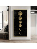 HALFLEMART 1/3/5pcs Eclipse Of The Moon Canvas Poster, Minimalist Art PaintingUniverse Wall Picture Long Banner Print Living Room BedroomDecoration, No Frame