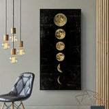 HALFLEMART 1/3/5pcs Eclipse Of The Moon Canvas Poster, Minimalist Art PaintingUniverse Wall Picture Long Banner Print Living Room BedroomDecoration, No Frame