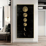 HALFLEMART 1/3/5pcs Eclipse Of The Moon Canvas Poster, Minimalist Art PaintingUniverse Wall Picture Long Banner Print Living Room BedroomDecoration, No Frame