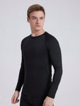 3pcs/Set Men's Quick-Drying Tight-Fitting Workout Gym Long Sleeve T-Shirt, Leggings And Shorts Sports Outfit Gym Clothes Men, Athletic Suit, Tracksuit