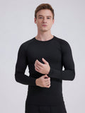 3pcs/Set Men's Quick-Drying Tight-Fitting Workout Gym Long Sleeve T-Shirt, Leggings And Shorts Sports Outfit Gym Clothes Men, Athletic Suit, Tracksuit