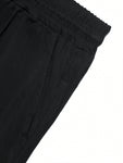 Manfinity Hypemode Loose Men's Letter Detail Cargo Pants With Pockets Drawstring Waist And Side Details Plain Black Going Out