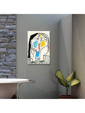 1pc Picasso Drawing KISS Poster, Canvas Prints Painting, Retro Wall Art Picture, Living Room Home Decor, Frameless