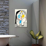 1pc Picasso Drawing KISS Poster, Canvas Prints Painting, Retro Wall Art Picture, Living Room Home Decor, Frameless