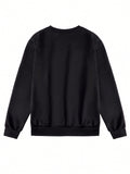 Manfinity Homme Men's Thickened Fleece Round Neck Pullover Sweatshirt For Winter