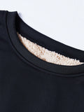 Manfinity Homme Men's Thickened Fleece Round Neck Pullover Sweatshirt For Winter