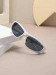 1 Pair White Frame Mercury Lens Fashionable Glasses, Unisex Y2K Streetwear Cycling Fashion Glasses Suitable For Daily Wear