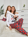 Women'S Sleepwear Home Clothing Sets With Letter Print And Plaid Patterned Long Sleeve Top And Pants Sold Separately Mommy And Me Matching Outfits