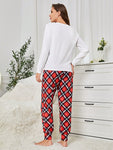 Women'S Sleepwear Home Clothing Sets With Letter Print And Plaid Patterned Long Sleeve Top And Pants Sold Separately Mommy And Me Matching Outfits