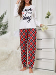 Women'S Sleepwear Home Clothing Sets With Letter Print And Plaid Patterned Long Sleeve Top And Pants Sold Separately Mommy And Me Matching Outfits