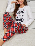 Women'S Sleepwear Home Clothing Sets With Letter Print And Plaid Patterned Long Sleeve Top And Pants Sold Separately Mommy And Me Matching Outfits