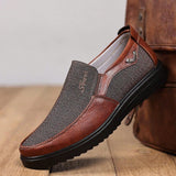 Men's Slip-On Driving Shoes, Low-Top Flat Loafers For Spring And Summer, Breathable And Comfortable Dad Shoes With Fashion Patchwork - MapleCo