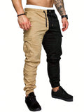 Manfinity Homme Men's Two Tone Loose Fit Cargo Pants With Drawstring Waist - MapleCo