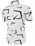 Men Geo Print Shirt - MapleCo