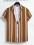 Manfinity Homme Men Striped Print Shirt - MapleCo