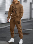 SHEIN Manfinity EMRG Men's Slogan Print Hoodie And Jogger Pants Set