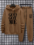 SHEIN Manfinity EMRG Men's Slogan Print Hoodie And Jogger Pants Set