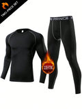 Men's Compression Quick-Dry Thermal Fitness Suit, Long Sleeve Top - MapleCo