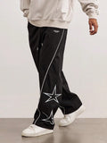 Manfinity Hypemode Loose-Fit Men's Star Pattern Side Stripe Pants - MapleCo